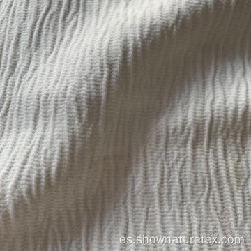 Tela de viscosa de algodón con efecto ondulado
